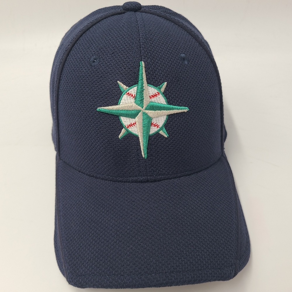 Seattle Mariners‎ Hat Fitted L-XL New Era 39Thirty Blue Compass Batting Practice